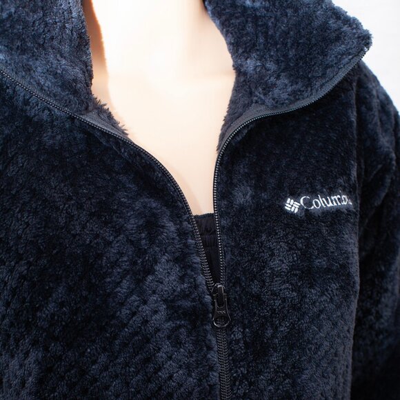 Columbia Women's Front Zip Black Fleece Jacket Sweater - Picture 4 of 7